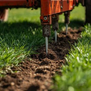 spike aeration of lawn care